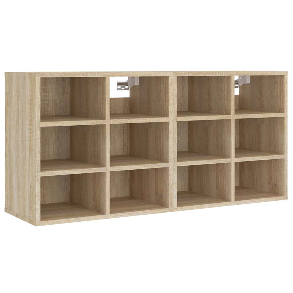 vidaXL Shoe Cabinets 2 pcs Sonoma Oak 52,5x30x50 cm 4