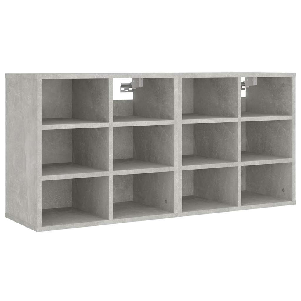 vidaXL Shoe Cabinets 2 pcs Concrete Grey 52,5x30x50 cm 4