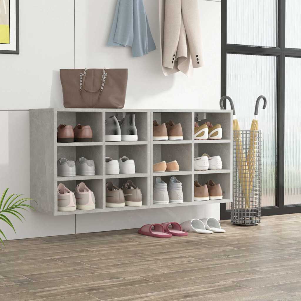 vidaXL Shoe Cabinets 2 pcs Concrete Grey 52,5x30x50 cm 1