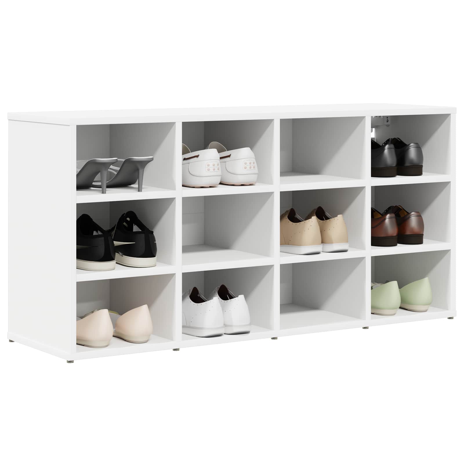 vidaXL Shoe Cabinet 103 x 30 x 51 cm Engineered Wood White 3