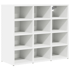vidaXL Shoe Cabinet 77.5 x 30 x 67 cm Engineered Wood White 2