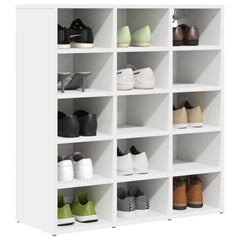 vidaXL Shoe Cabinet 77.5 x 30 x 83.5 cm Engineered Wood White 3
