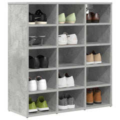 vidaXL Shoe Cabinet 77.5 x 30 x 83.5 cm Engineered Wood Concrete grey 3