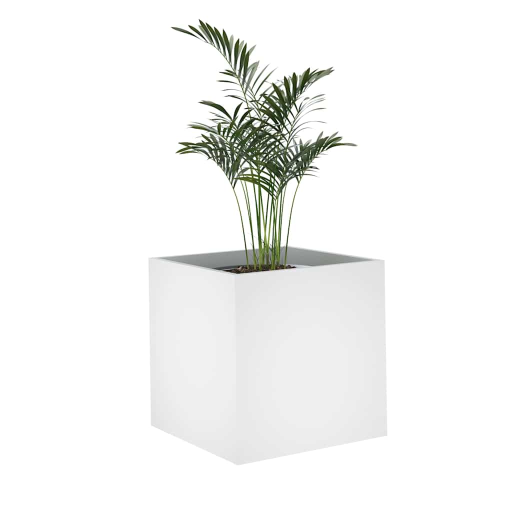 vidaXL Planter Box | White | Engineered wood | 40 cm square | Decorative Inlays 4