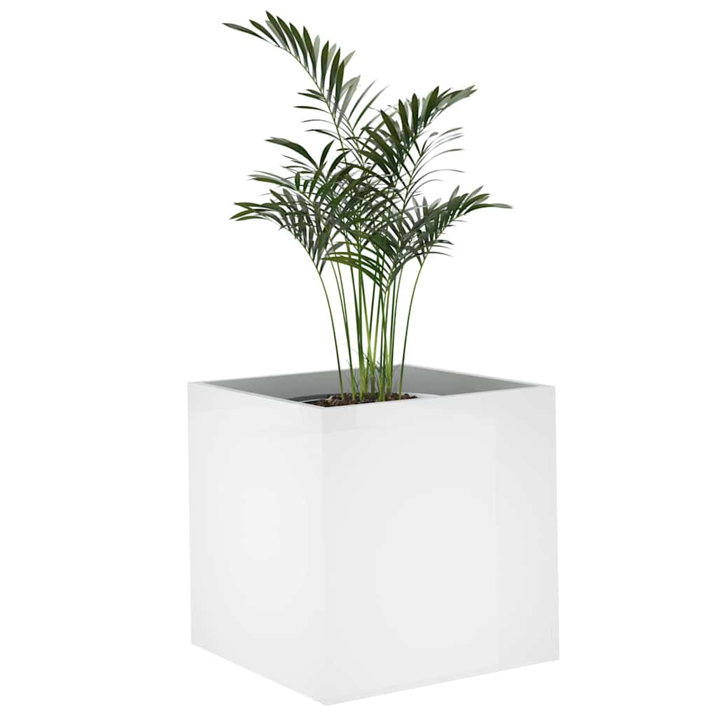 vidaXL Planter Box High Gloss White 40x40x40 cm Engineered Wood 4