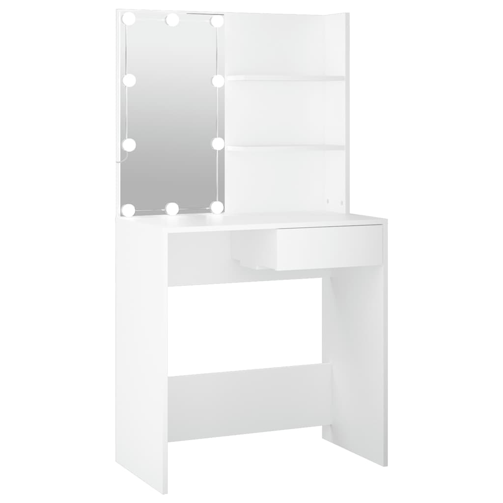 vidaXL Dressing Table with LED White 74.5x40x141 cm 2