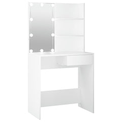 vidaXL Dressing Table with LED White 74.5x40x141 cm 2