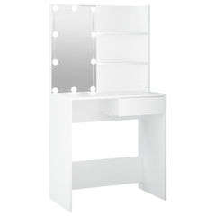 Dressing Table with LED 74,5x40x141 cm White