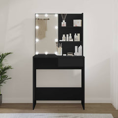 Dressing Table with LED 74,5x40x141 cm Black