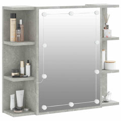 vidaXL Mirror Cabinet with LED Concrete Grey 70x16.5x60 cm 6