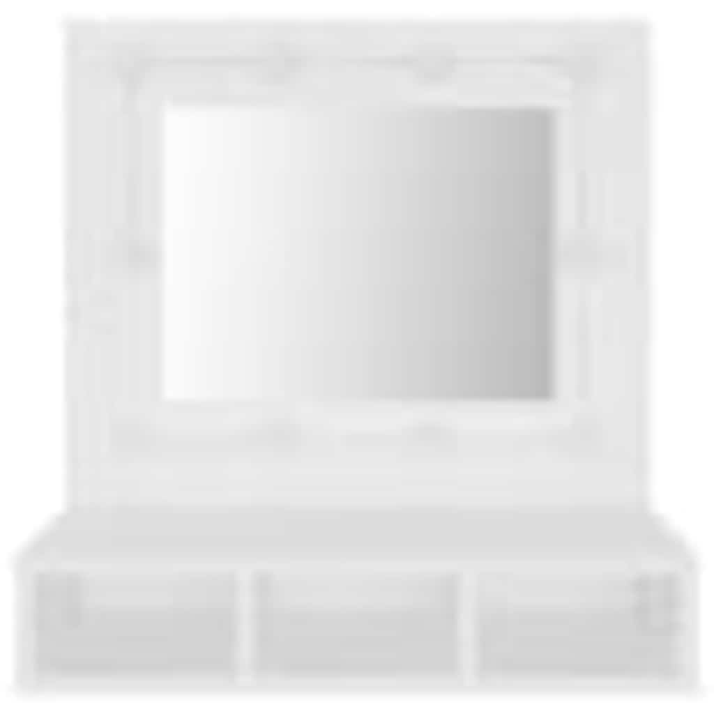 vidaXL Mirror Cabinet with LED White 60x31.5x62 cm 5