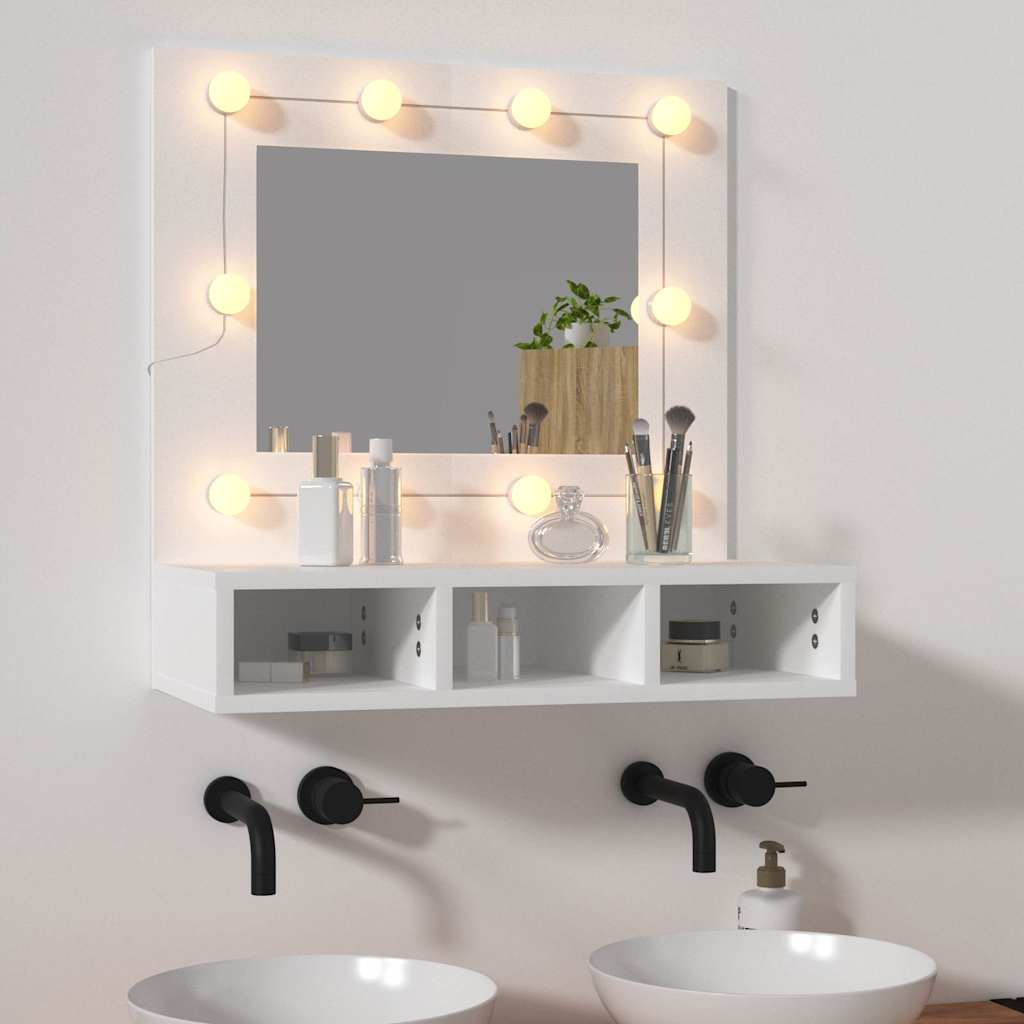 vidaXL Mirror Cabinet with LED White 60x31.5x62 cm 1