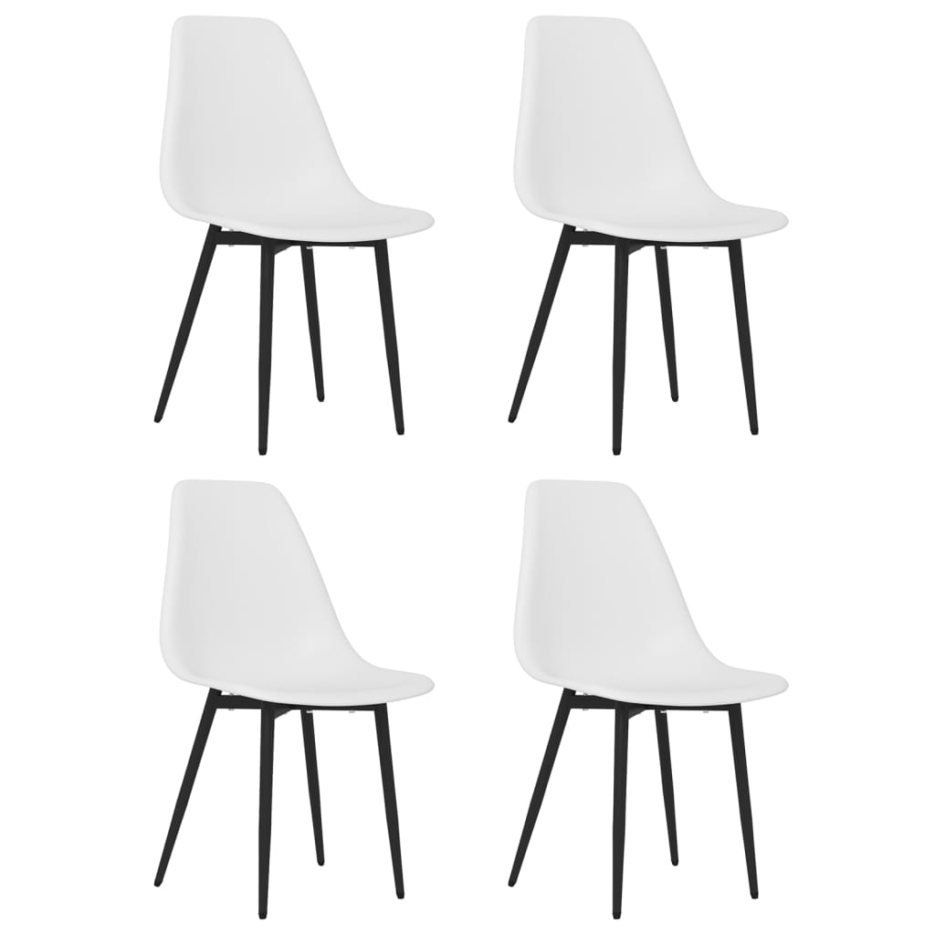 vidaXL Dining Chairs 4 pcs White PP 2