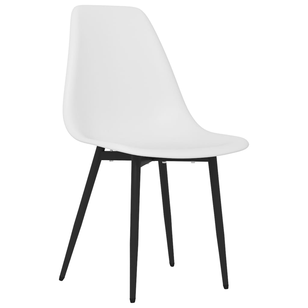vidaXL Dining Chairs 4 pcs White PP 3