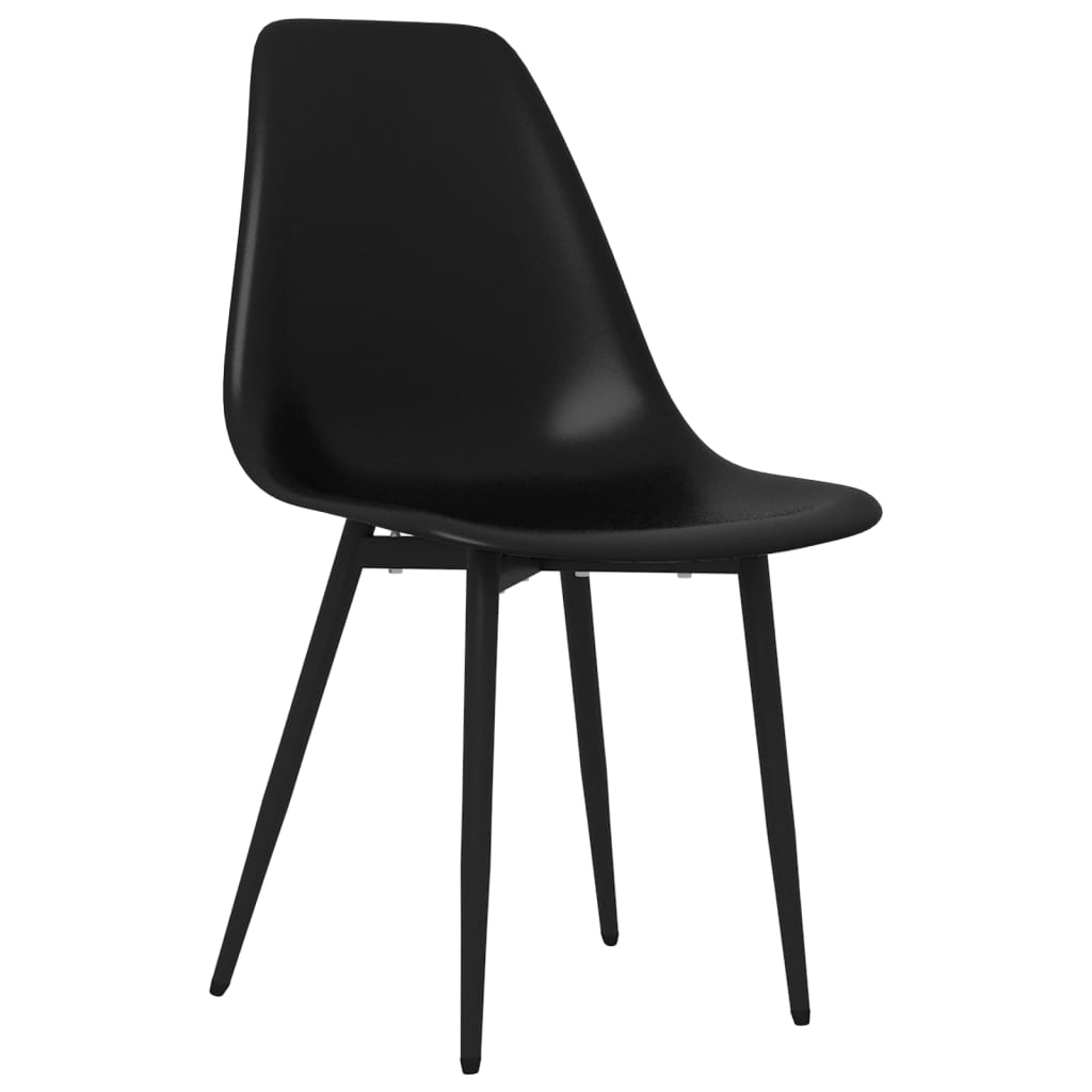 vidaXL Dining Chairs 4 pcs Black PP 3