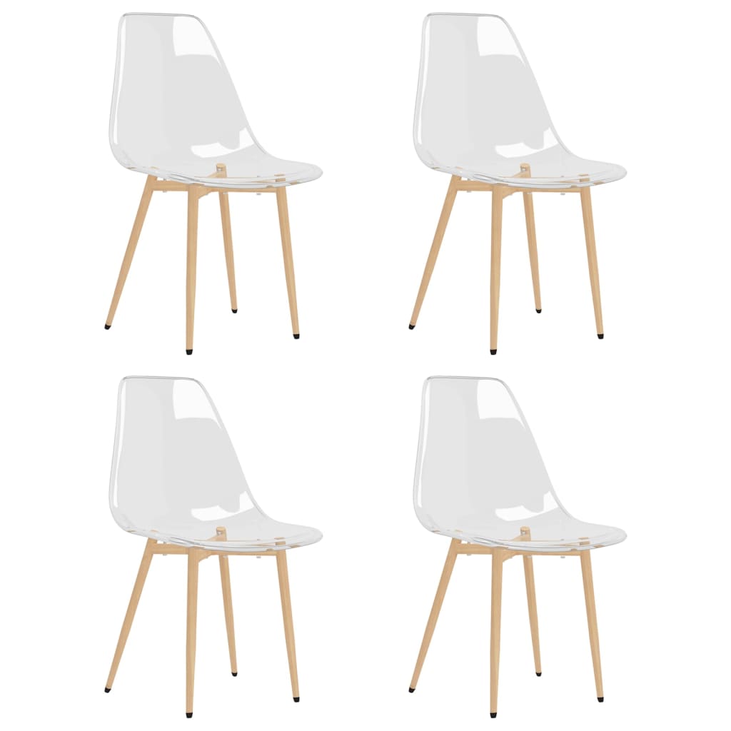 vidaXL Dining Chairs 4 pcs Transparent PET 2