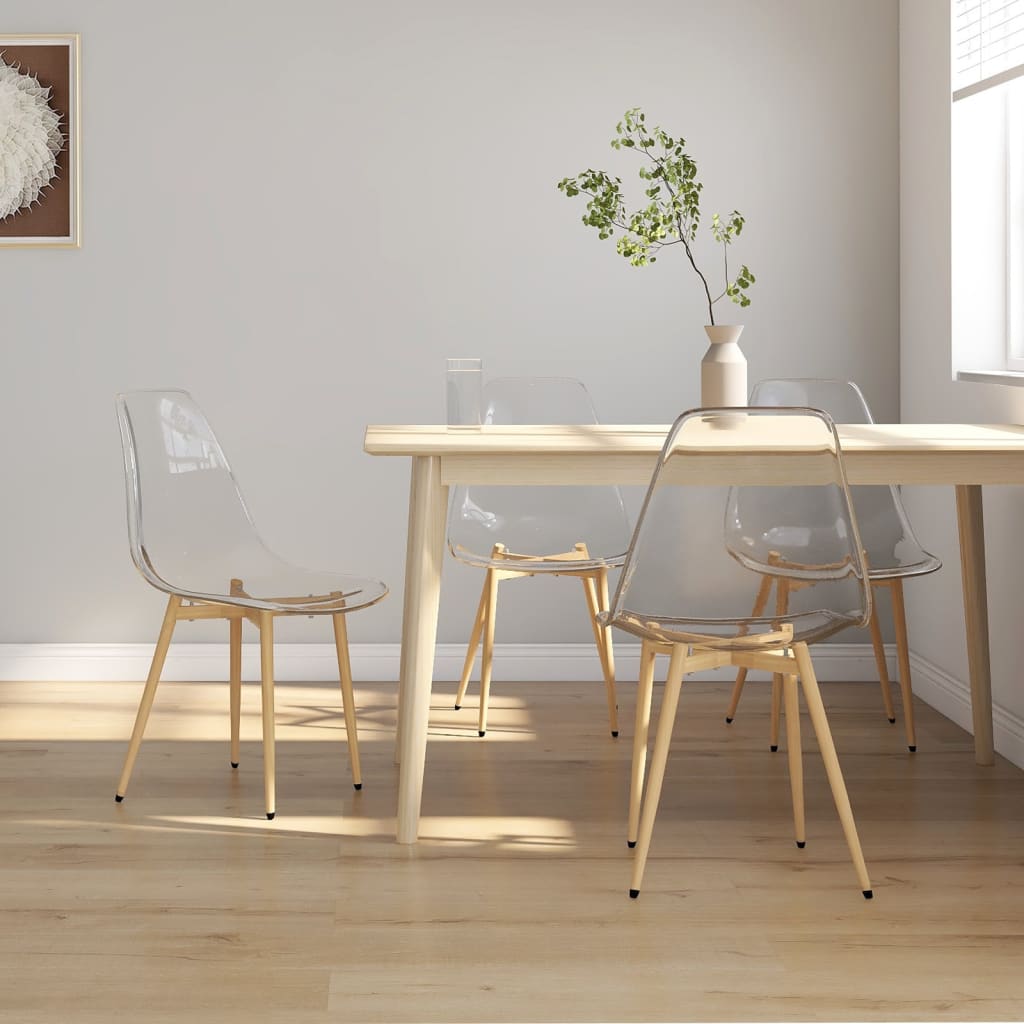 vidaXL Dining Chairs 4 pcs Transparent PET 1