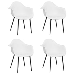vidaXL Dining Chairs 4 pcs White PP 2