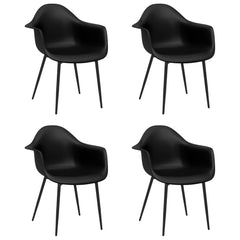 vidaXL Dining Chairs 4 pcs Black PP 2