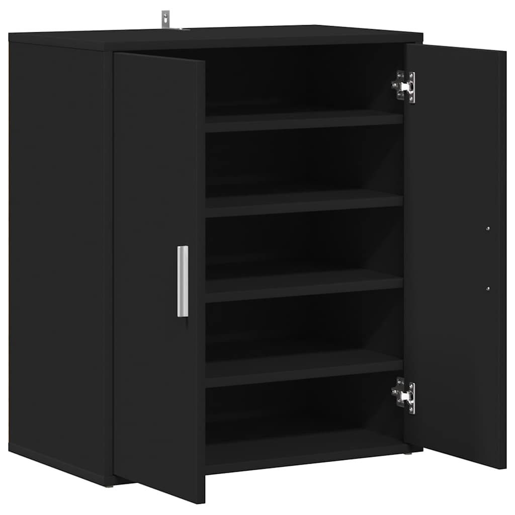 vidaXL Shoe cabinets 60 x 35 x 70 cm Black 5 shelves for shoes 6