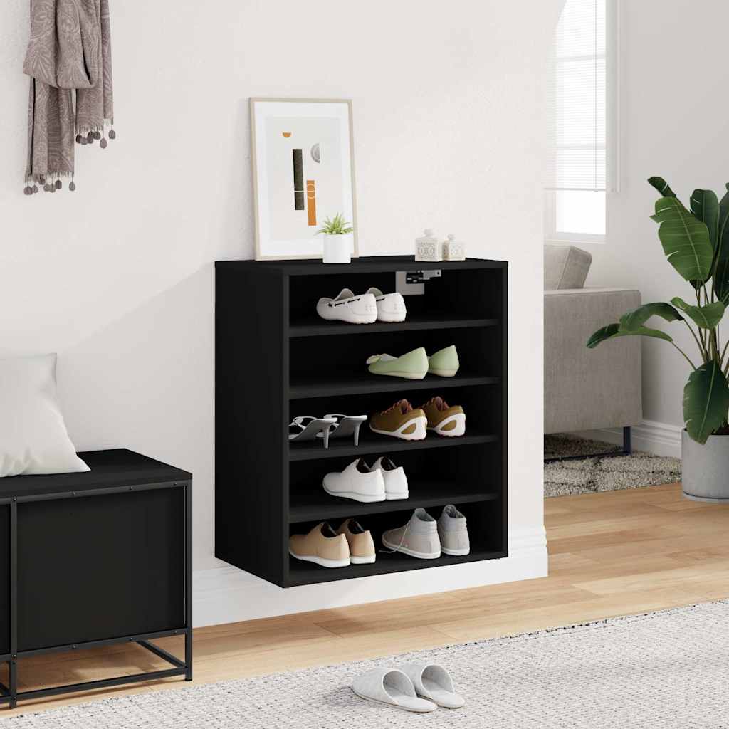 vidaXL Shoe cabinets 60 x 35 x 70 cm Black 5 shelves for shoes 4