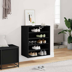 vidaXL Shoe cabinets 60 x 35 x 70 cm Black 5 shelves for shoes 4