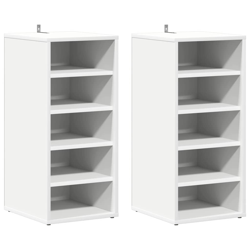vidaXL Shoe cabinets 31.5 x 35 x 70 cm White 5 pairs of shoes each 2