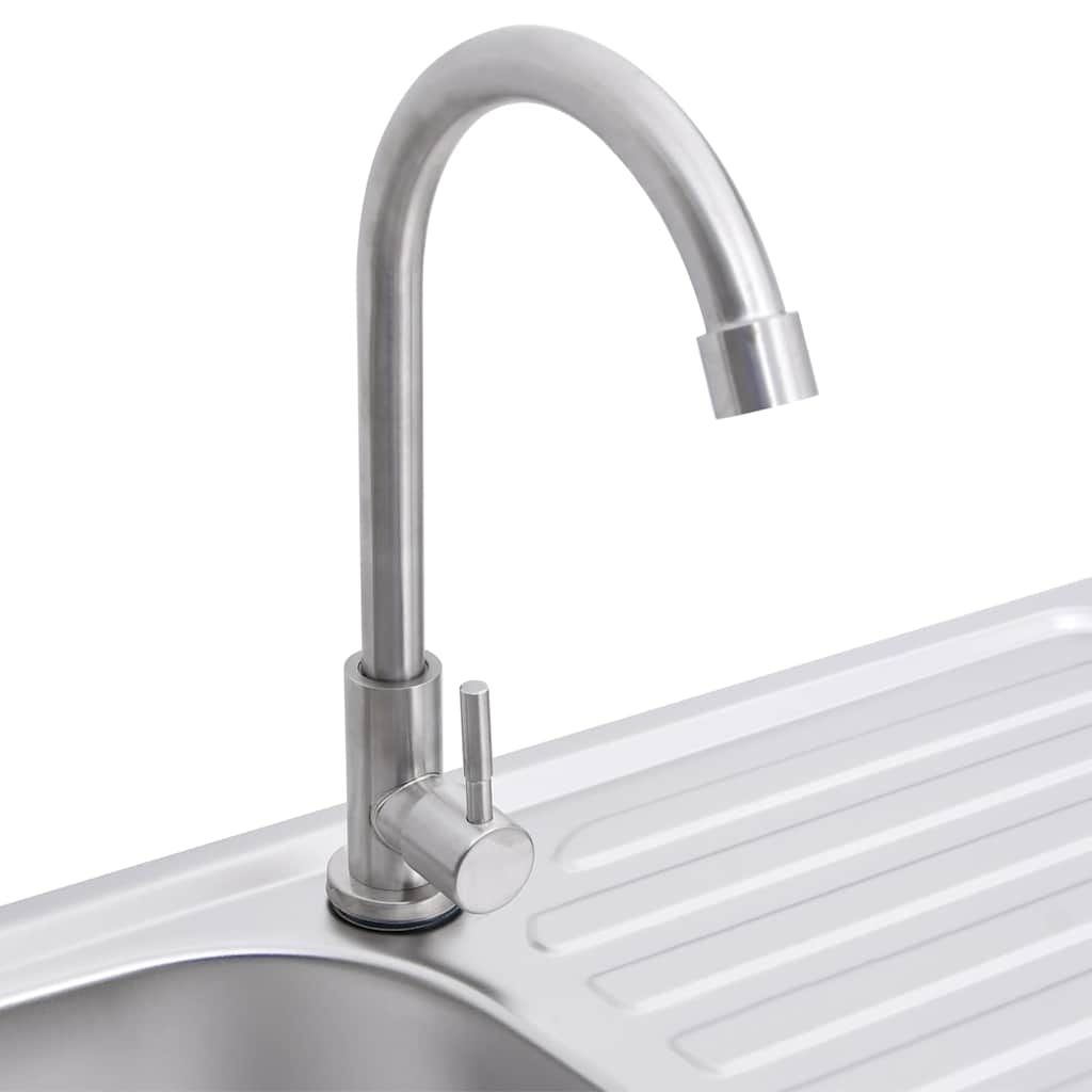 Camping Sink Single Basin with Tap Stainless Steel 75 cm 15 cm 40 cm