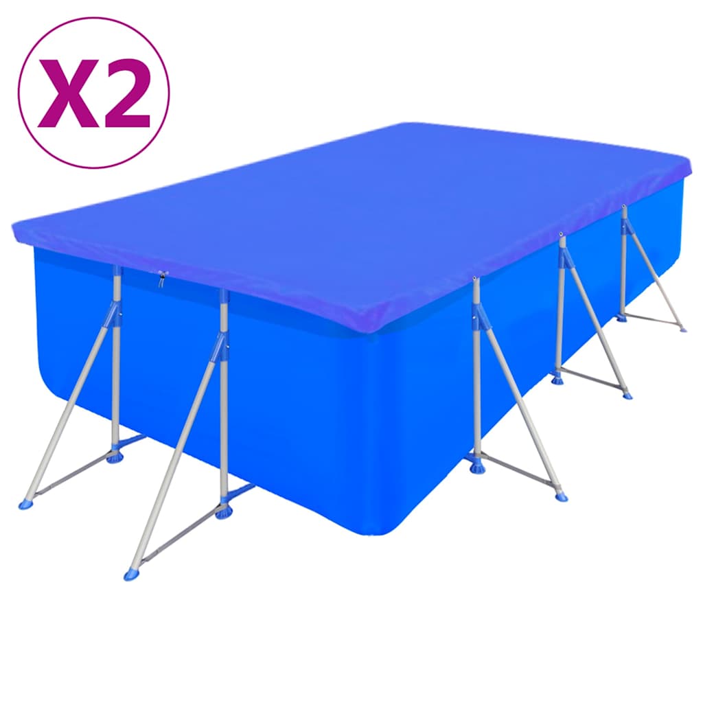 vidaXL Pool Covers 2 pcs PE Rectangular 90 g/sqm 400x207 cm 1