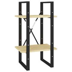 vidaXL Book Cabinet | Natural wood and black | Pinewood and metal | Medium 4