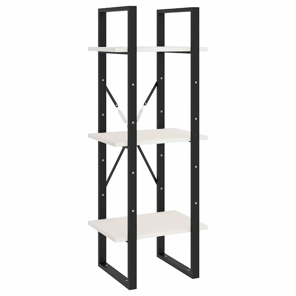 vidaXL Book Cabinet | White | Pinewood, metal | 5-Tier | Book Cabinet 5