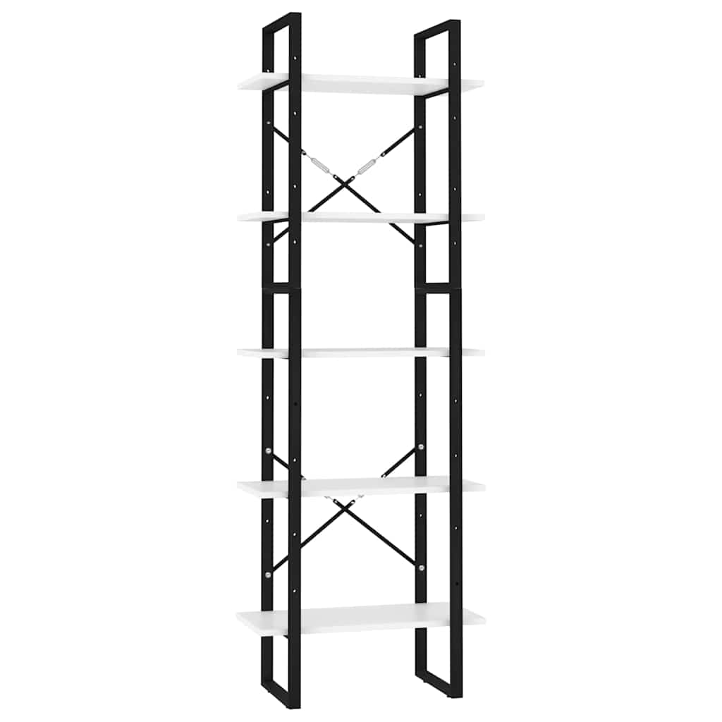 5-Tier Book Cabinet 60x30x175 cm Engineered Wood White