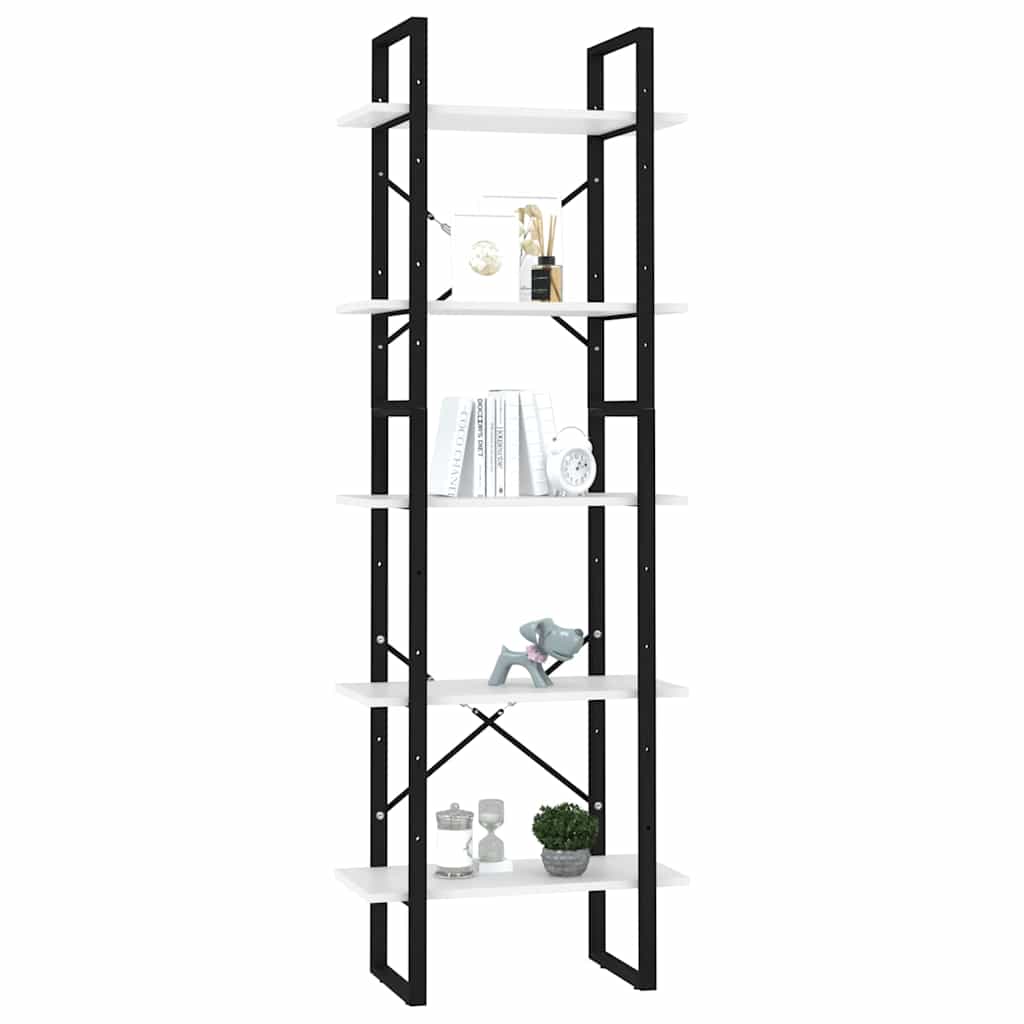 5-Tier Book Cabinet 60x30x175 cm Engineered Wood White