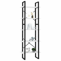 5-Tier Book Cabinet 60x30x175 cm Engineered Wood White