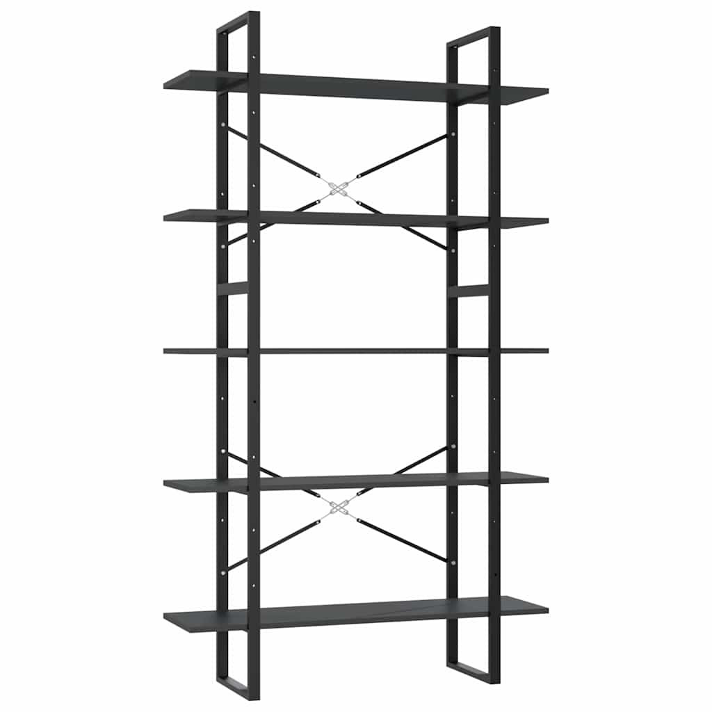 vidaXL Book Cabinet | Grey | Engineered wood and metal | Large | Book Cabinet 2