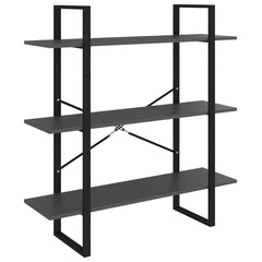 vidaXL Book Cabinet | Grey | Engineered wood and metal | Large | Book Cabinet 5