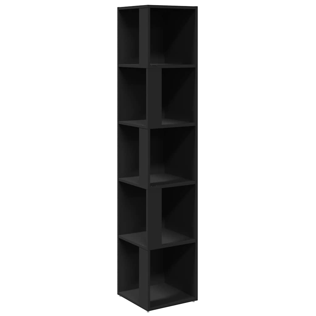 Corner Cabinet Black Engineered Wood, image 2
