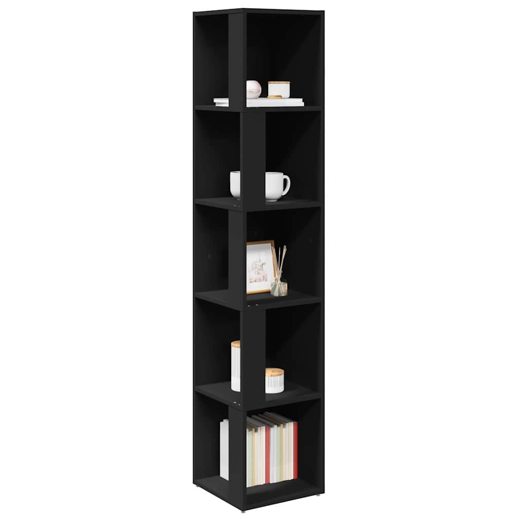 Corner Cabinet Black Engineered Wood, image 6