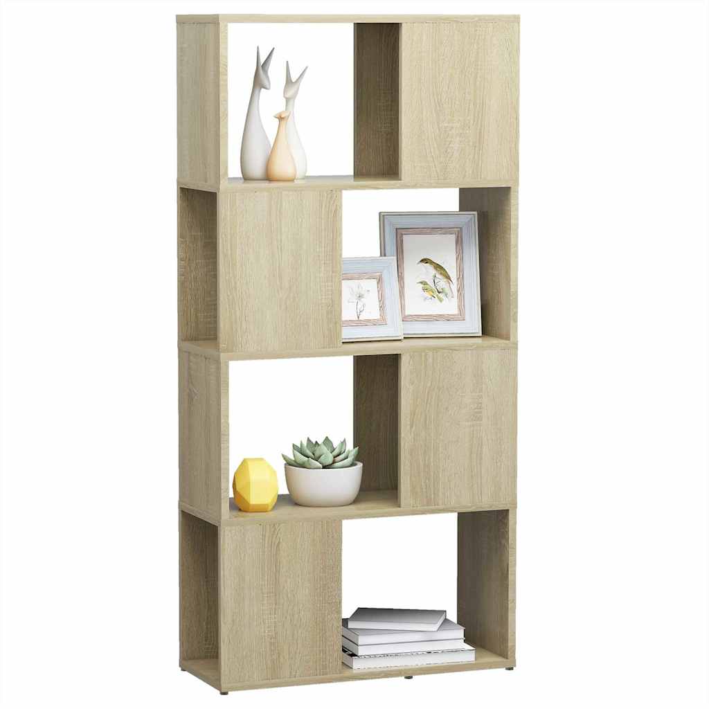vidaXL Book Cabinet Room Divider | Sonoma oak | Engineered wood | Medium 4