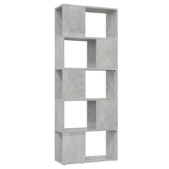 vidaXL Book Cabinet Room Divider Concrete Grey 60x24x155 cm 2