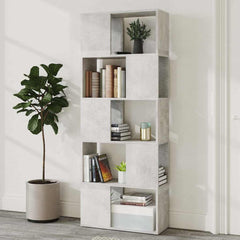 vidaXL Book Cabinet Room Divider Concrete Grey 60x24x155 cm 3
