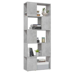 vidaXL Book Cabinet Room Divider Concrete Grey 60x24x155 cm 4