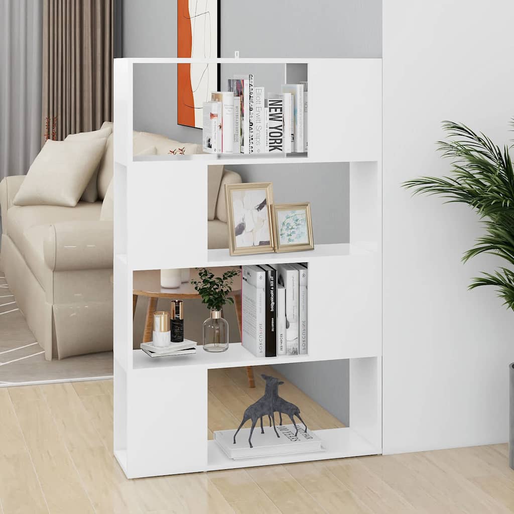 vidaXL Book Cabinet Room Divider White 80x24x124.5 cm Engineered Wood 1