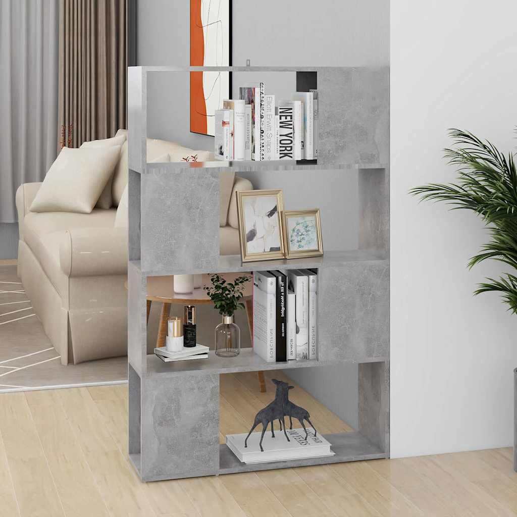 Book Cabinet Room Divider 80x24x124.5cm Concrete grey