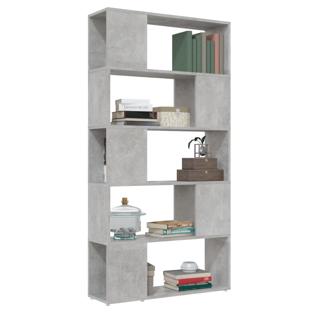 vidaXL Book Cabinet Room Divider | Concrete grey | Engineered wood 5