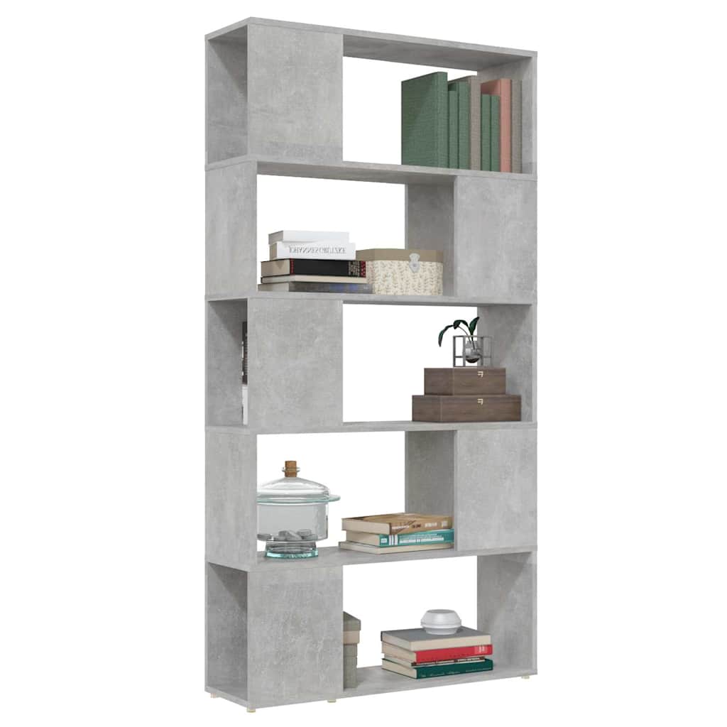 Book Cabinet Room Divider 80x24x155 cm Engineered Wood Concrete grey