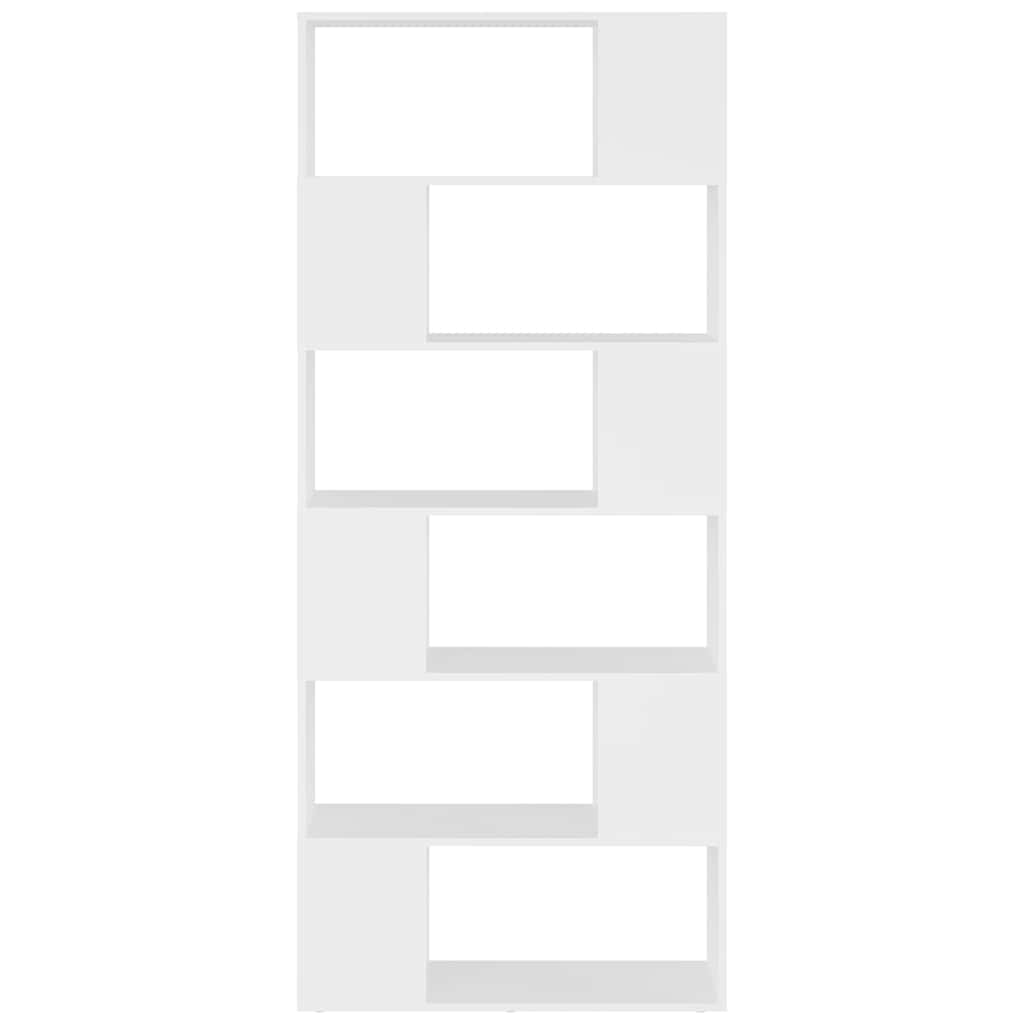 Book Cabinet Room Divider 80x24x186 cm Engineered Wood White