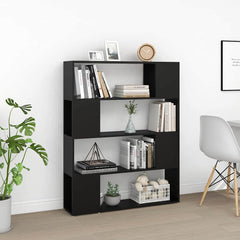 vidaXL Book Cabinet Room Divider Black 100x24x124 cm 3