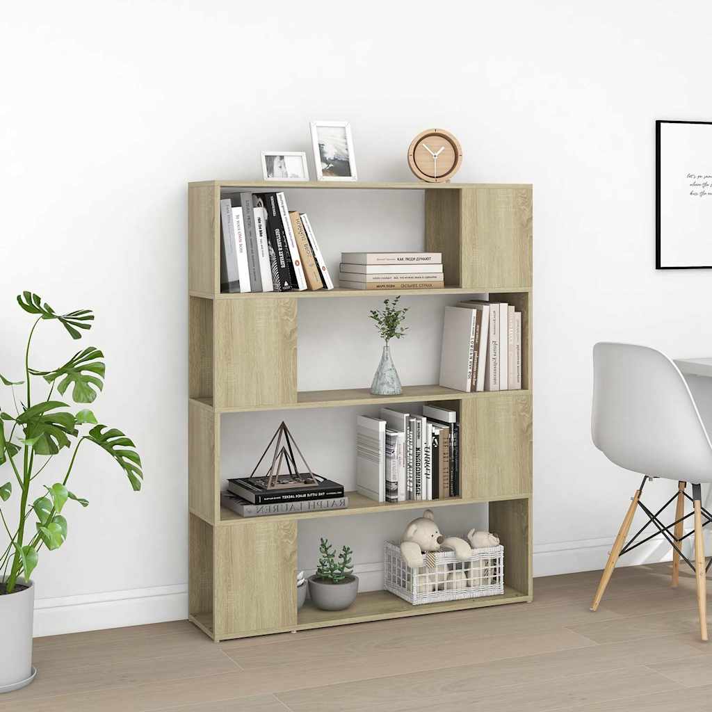 vidaXL Book Cabinet Room Divider Sonoma Oak 100x24x124 cm 3