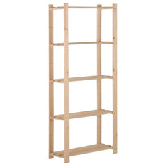 5-Tier Storage Rack Solid Pinewood Depth 28.5 cm 170 cm